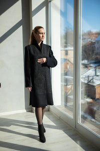 Manteau droit en laine