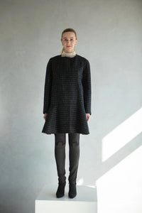 Manteau mi-long en laine mélangée cachemire pour femme, idéal pour la mi-saison