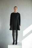 Manteau mi-long en laine mélangée cachemire pour femme, idéal pour la mi-saison