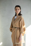 Poncho en laine beige, pièce artisanale