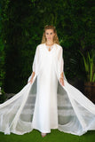 Robe longue blanche vue de face