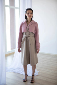 Trench imperméable bicolore pour femme vue de face