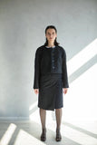 Veste courte femme chic en laine et cachemire au design minimaliste